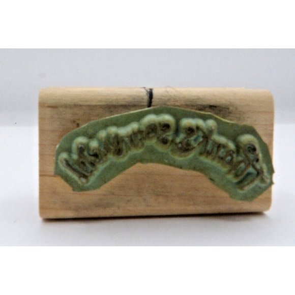 Stamp "Thanks So Much" in Script Stampin' Up! ©2000 Wood/Rubber 2¼" x 1¼" - Picture 2 of 4